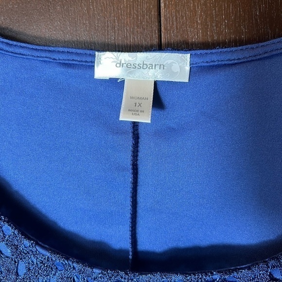 Women’s Dress Barn Open Knit Shark-bite Tunic Blue‎ Size 1X - Picture 5 of 5